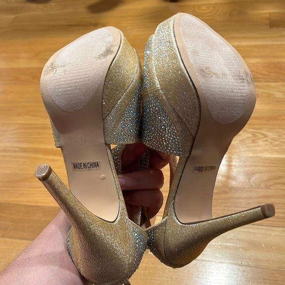 YOUR party shoes high heel with, rhinestones zip up backs size 8.5 . - Picture 9 of 10